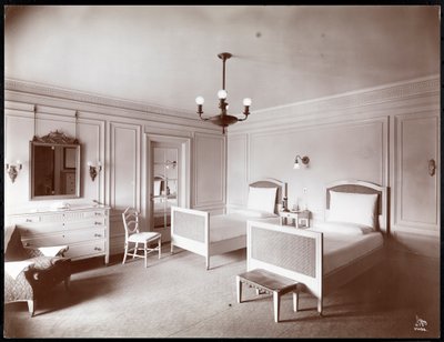 Bedroom at the Copley Plaza Hotel, Boston, c.1912-15 by Byron Company